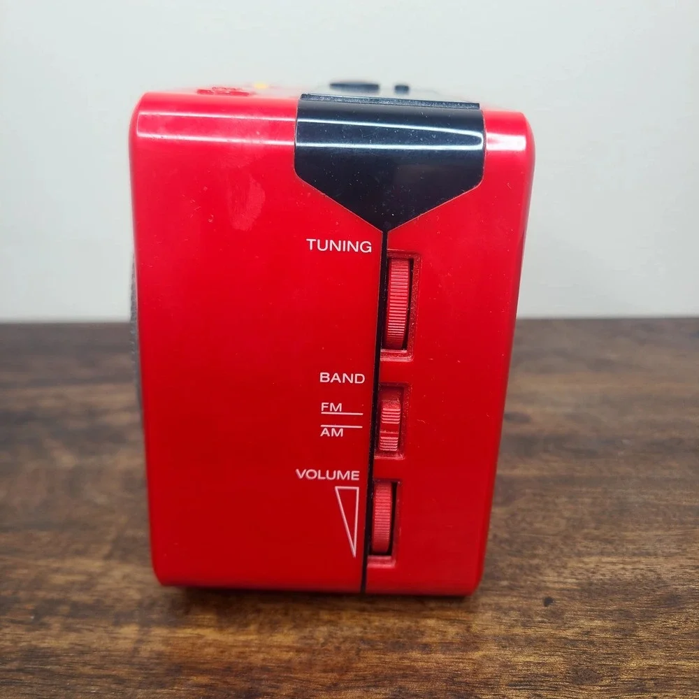 Vintage Sony Red Cube Clock Radio Alarm Melody ICF-A10W Retro Futurism TESTED